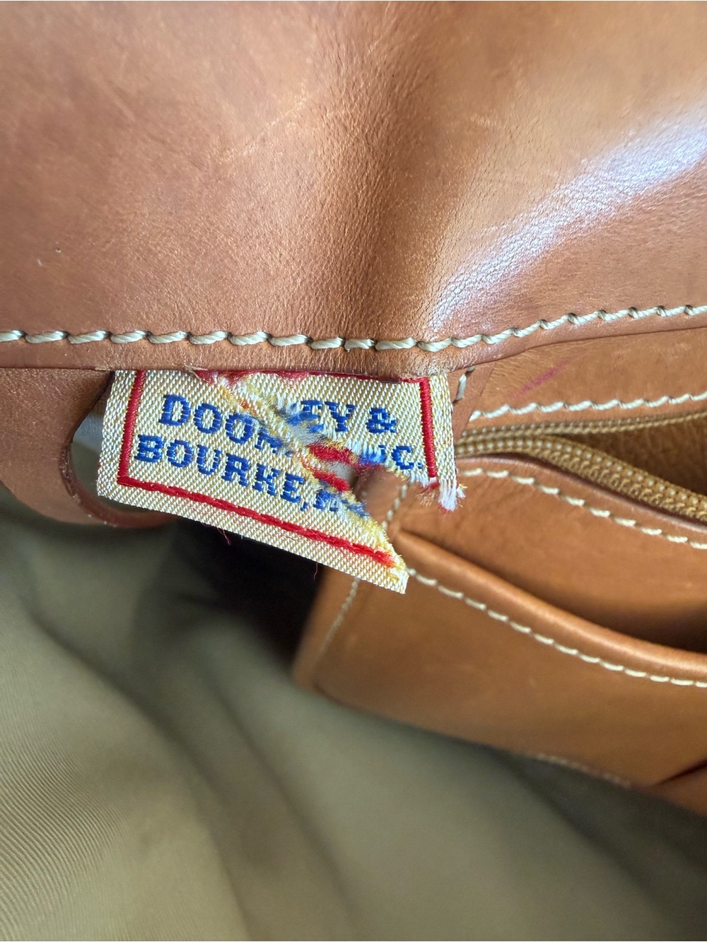 Vintage Dooney & Bourke monogram canvas tote bag leather classic - Picture 10 of 12